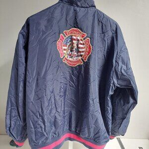 Bradford Exchange‎ Blue Red Jacket 3XL Reversible Firefighters Embroidered